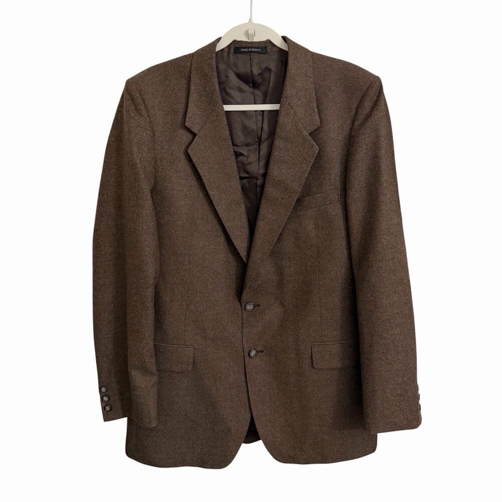 Vintage Yves Saint Laurent Grodins Brown Wool Blend Blazer Sport Coat France 40?